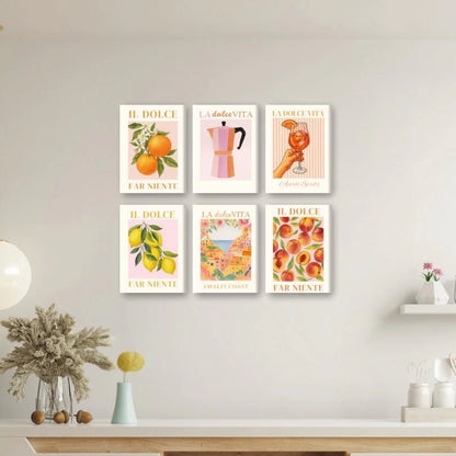 Malen nach Zahlen – 6 Mini-Gemälde | Italienisches „La Bella Vita“-Set 