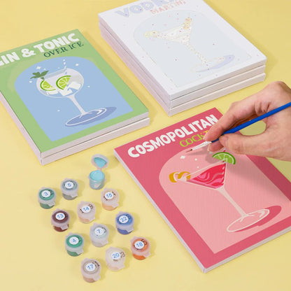 Paint by Numbers – 6 Mini Artworks | Colorful Cocktail Edition