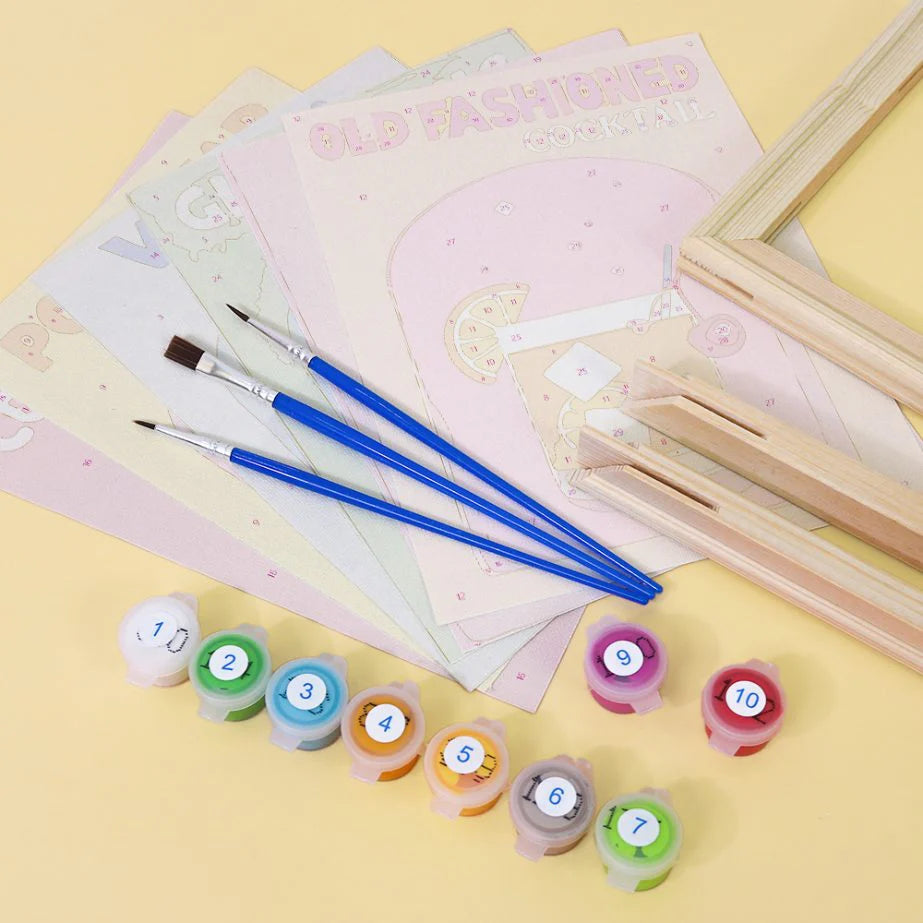 Paint by Numbers - 6 Mini Artworks | Colorful Cocktail Edition