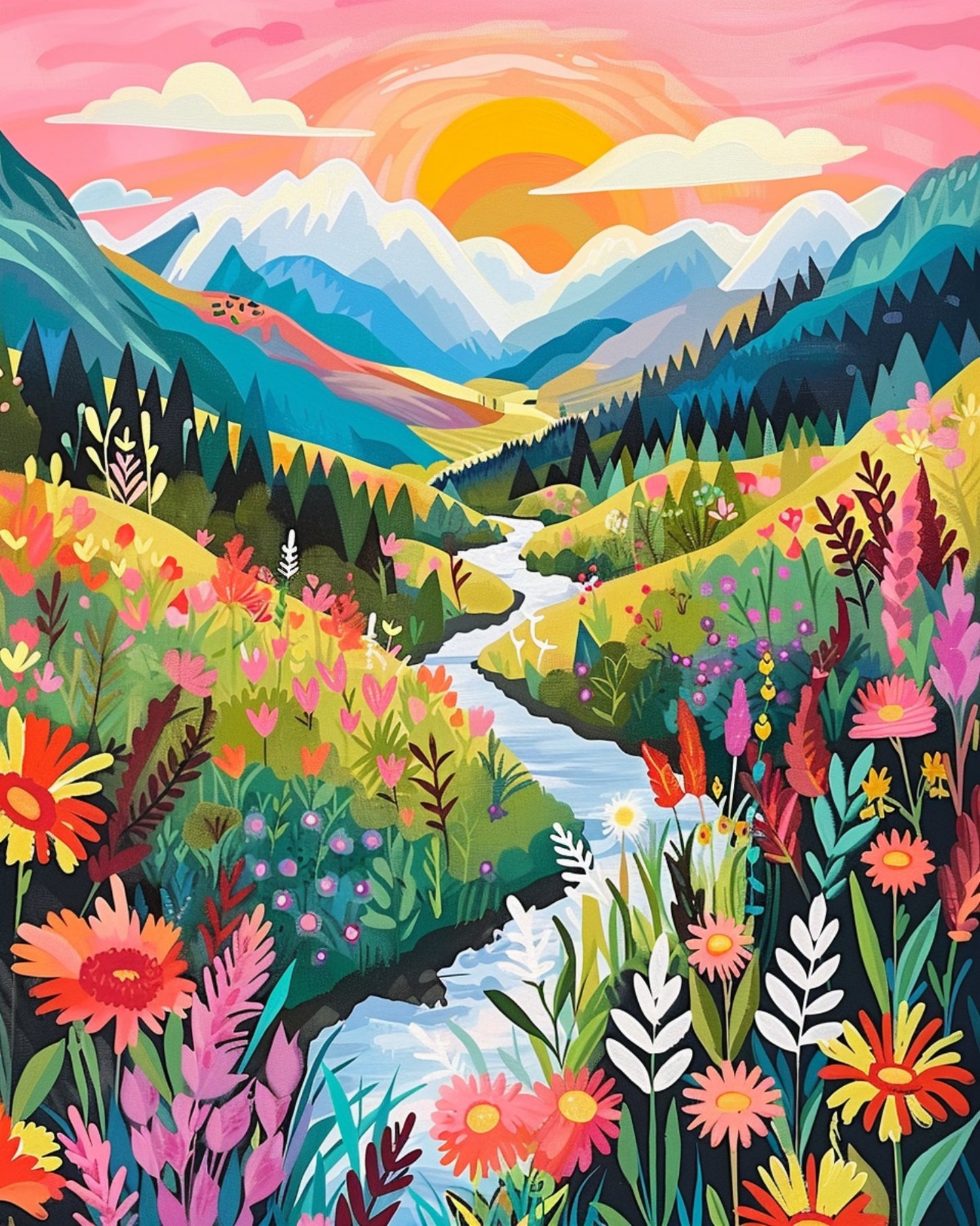 Paint by Numbers | Colorful Landscape