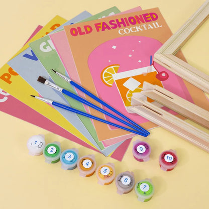 Paint by Numbers – 6 Mini Artworks | Colorful Cocktail Edition